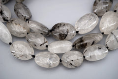 Tourmaline quartz Oval beads  (ETB01723) Healing crystal/Reiki healing/Healing necklace