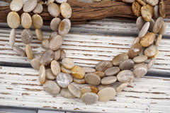 Coral Fossil Oval beads (ETB01724) Healing crystal/Reiki healing/Healing necklace
