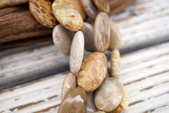 Coral Fossil Oval beads (ETB01724) Healing crystal/Reiki healing/Healing necklace