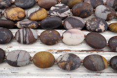 Matte Outback Jasper Oval beads (ETB01725) Healing crystal/Reiki healing/Healing necklace