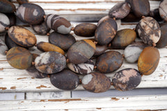 Matte Outback Jasper Oval beads (ETB01725) Healing crystal/Reiki healing/Healing necklace