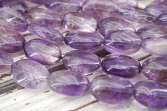 Amethyst Oval beads  (ETB01726) Healing crystal/Reiki healing/Healing necklace