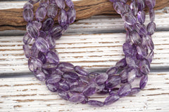 Amethyst Oval beads  (ETB01726) Healing crystal/Reiki healing/Healing necklace
