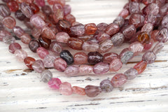 Spinel (Multi-colour) pebble beads 5.5-6.5mm (ETB00675)