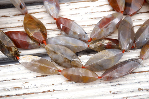 Brown Chalcedony Marquise shape beads 21-31mm (ETB01727) Unique jewelry/Vintage jewelry/Gemstone necklace