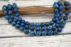 Shattuckite round beads 15-16mm (ETB01614) Rare stone/Unique jewelry/Vintage jewelry/Gemstone necklace