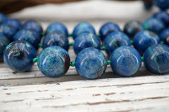 Shattuckite round beads 15-16mm (ETB01614) Rare stone/Unique jewelry/Vintage jewelry/Gemstone necklace