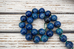 Shattuckite round beads 15-16mm (ETB01614) Rare stone/Unique jewelry/Vintage jewelry/Gemstone necklace