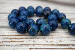 Shattuckite round beads 15-16mm (ETB01614) Rare stone/Unique jewelry/Vintage jewelry/Gemstone necklace