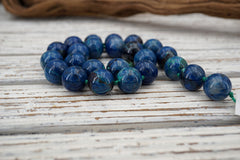 Shattuckite round beads 15-16mm (ETB01614) Rare stone/Unique jewelry/Vintage jewelry/Gemstone necklace