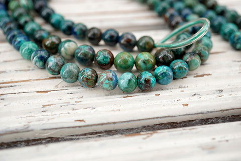 Shattuckite round beads 6-6.5mm (ETB01619) Rare/Unique jewelry/Vintage jewelry/Gemstone necklace