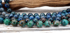 Shattuckite round beads 11.5-12.0mm (ETB01618) Rare/Unique jewelry/Vintage jewelry/Gemstone necklace