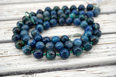 Shattuckite round beads 11.5-12.0mm (ETB01618) Rare/Unique jewelry/Vintage jewelry/Gemstone necklace