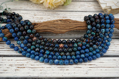 Shattuckite round beads 10-10.5mm (ETB01620) Rare/Unique jewelry/Vintage jewelry/Gemstone necklace