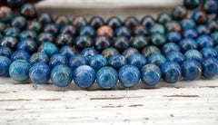 Shattuckite round beads 10-10.5mm (ETB01620) Rare/Unique jewelry/Vintage jewelry/Gemstone necklace