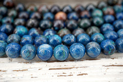 Shattuckite round beads 10-10.5mm (ETB01620) Rare/Unique jewelry/Vintage jewelry/Gemstone necklace
