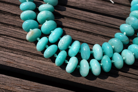 (SPL00045) Peruvian Amazonite rondelle beads