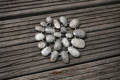 (SPL00001) Fossilised Bryozoan Coral freeform beads top side drilled