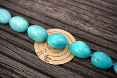 (SPL00053) Peruvian Amazonite organic form/pebble beads (large)