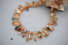 Oregon SunStone facted beads 9-21.5mm (ETB01539) Healing stone/Unique jewelry/オレゴンサンストーン