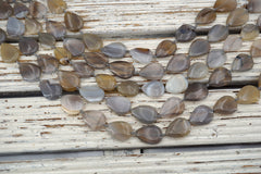 Grey Agate pear shape beads 16-18mm (ETB01621) Unique jewelry/Vintage jewelry/Gemstone necklace