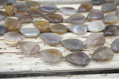 Grey Agate pear shape beads 16-18mm (ETB01621) Unique jewelry/Vintage jewelry/Gemstone necklace