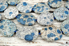 K2 Blue irregular beads 27.1-33.4mm (ETB01622) Rare/Unique jewelry/Vintage jewelry/Gemstone necklace