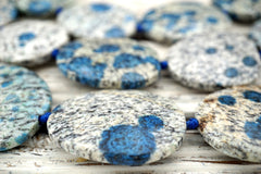 K2 Blue irregular beads 27.1-33.4mm (ETB01622) Rare/Unique jewelry/Vintage jewelry/Gemstone necklace