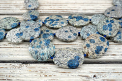 K2 Blue irregular beads 27.1-33.4mm (ETB01622) Rare/Unique jewelry/Vintage jewelry/Gemstone necklace