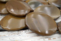 Landscape/ Polychrome jasper oval flat beads 31-34mm (ETB01626) Unique jewelry/Vintage jewelry/Gemstone necklace