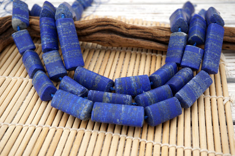 Matte Lapis Lazuli triangular prism beads 16-17mm (ETB01625) Fashion jewelry/Vintage jewelry/Gemstone necklace