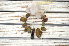 Rainbow Pyrite freeform beads  (ETB01627) Rare gemstones/exotic Russian/Unique jewelry/Vintage jewelry/Gemstone necklace