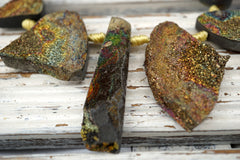 Rainbow Pyrite freeform beads  (ETB01627) Rare gemstones/exotic Russian/Unique jewelry/Vintage jewelry/Gemstone necklace