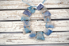 Triolite Lesiolite trapezoid beads (ETB01643) Unique jewelry/Vintage jewelry/Gemstone necklace