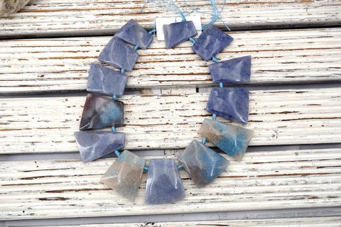 Triolite Lesiolite trapezoid beads (ETB01644) Unique jewelry/Vintage jewelry/Gemstone necklace