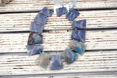 Triolite Lesiolite trapezoid beads (ETB01644) Unique jewelry/Vintage jewelry/Gemstone necklace
