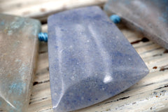 Triolite Lesiolite trapezoid beads (ETB01644) Unique jewelry/Vintage jewelry/Gemstone necklace