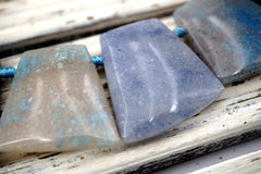 Triolite Lesiolite trapezoid beads (ETB01644) Unique jewelry/Vintage jewelry/Gemstone necklace
