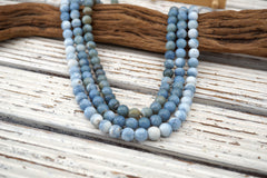 Owyhee Blue Opal round beads 7-7.5mm (ETB01645) Unique jewelry/Vintage jewelry/Gemstone necklace