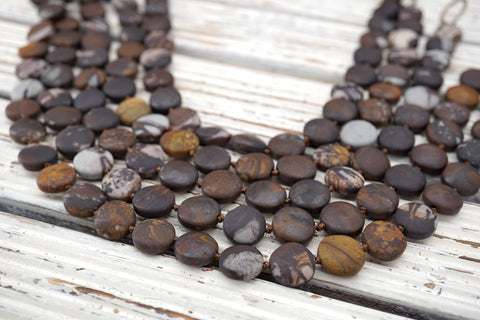 Matte Outback Jasper beads 13mm (ETB01656) Unique jewelry/Vintage jewelry/Gemstone necklace
