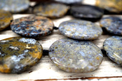 Madagascar Agate Disco beads 30-33mm (ETB01683) Unique jewelry/Vintage jewelry/Gemstone necklace