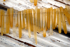 Yellow Hematoid Quartz unshaped beads Matte (ETB01685) Healing crystal/Unique jewelry/Vintage jewelry/Gemstone necklace