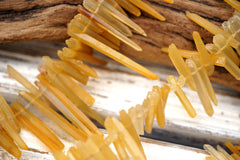 Yellow Hematoid Quartz unshaped beads Matte (ETB01685) Healing crystal/Unique jewelry/Vintage jewelry/Gemstone necklace