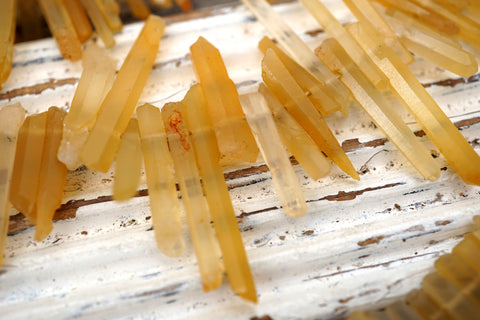 Yellow Hematoid Quartz unshaped beads Matte (ETB01685) Healing crystal/Unique jewelry/Vintage jewelry/Gemstone necklace