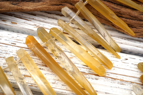 Yellow Hematoid Quartz unshaped beads (ETB01684) Healing crystal/Unique jewelry/Vintage jewelry/Gemstone necklace
