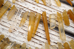 Yellow Hematoid Quartz unshaped beads (ETB01684) Healing crystal/Unique jewelry/Vintage jewelry/Gemstone necklace