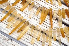 Yellow Hematoid Quartz unshaped beads (ETB01684) Healing crystal/Unique jewelry/Vintage jewelry/Gemstone necklace