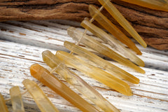 Yellow Hematoid Quartz unshaped beads (ETB01684) Healing crystal/Unique jewelry/Vintage jewelry/Gemstone necklace