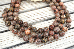 Matte Leopardskin Jasper 15-16mm round beads (ETB00577)