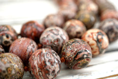 Matte Leopardskin Jasper 15-16mm round beads (ETB00577)